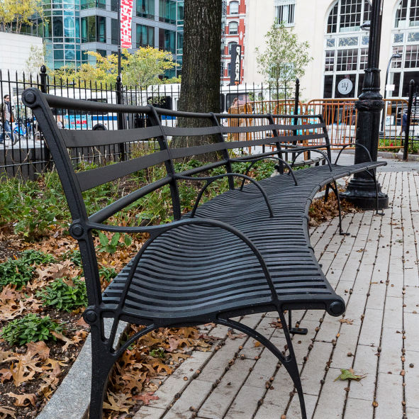 Curved Iron Park Benches